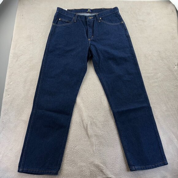 NWT Wrangler Mens 33x30 Relaxed Fit Straight Leg Blue Denim Classic Casual - Picture 14 of 15